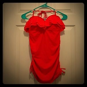 Hapari coral tankini top, with built in bra